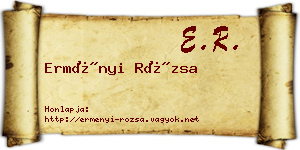 Erményi Rózsa névjegykártya